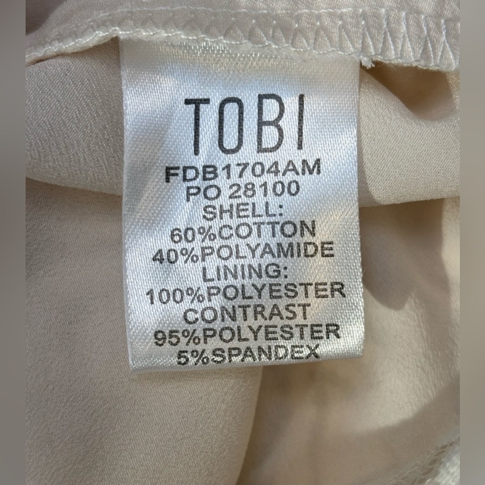 TOBI “Out for the Day” Plunging bodycon mini dress in ivory white, NWT! Size M - Picture 8 of 11